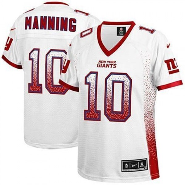 Women's Giants #10 Eli Manning White Stitched NFL Elite Drift Jersey