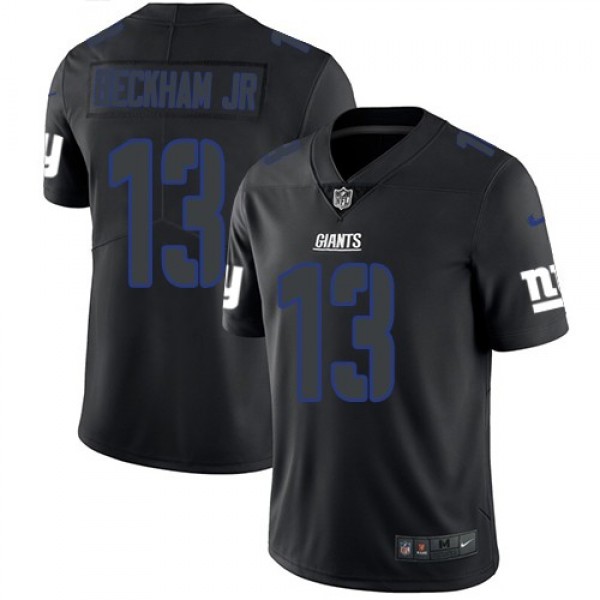 Nike Giants #13 Odell Beckham Jr Black Men's Stitched NFL Limited Rush Impact Jersey