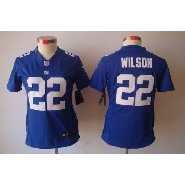 Women's Giants #22 David Wilson Royal Blue Team Color Stitched NFL Limited Jersey