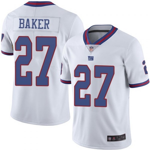 Nike Giants #27 Deandre Baker White Men's Stitched NFL Limited Rush Jersey