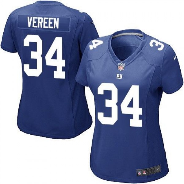 Women's Giants #34 Shane Vereen Royal Blue Team Color Stitched NFL Elite Jersey