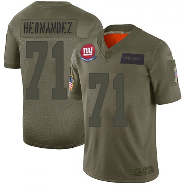 Nike Giants #71 Will Hernandez Camo Men's Stitched NFL Limited 2019 Salute To Service Jersey