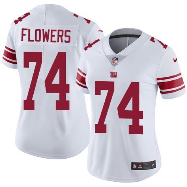 Women's Giants #74 Ereck Flowers White Stitched NFL Vapor Untouchable Limited Jersey