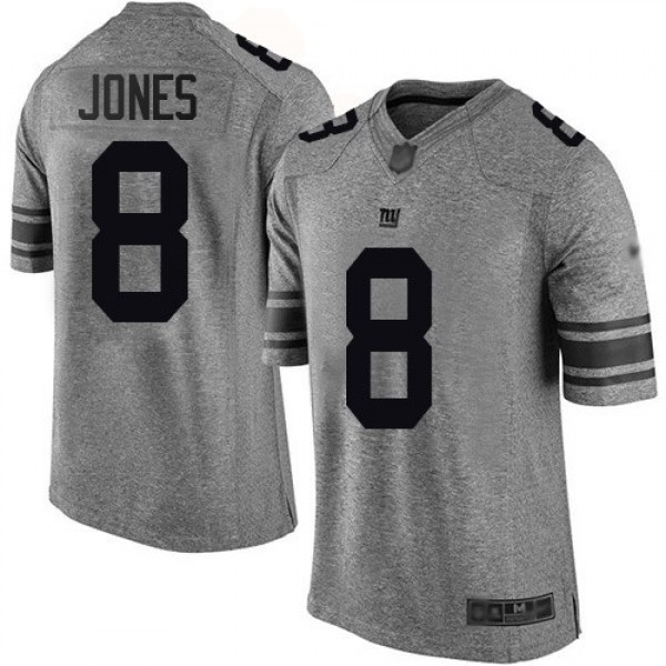 Nike Giants #8 Daniel Jones Gray Men's Stitched NFL Limited Gridiron Gray Jersey