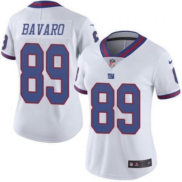 Women's Giants #89 Mark Bavaro White Stitched NFL Limited Rush Jersey
