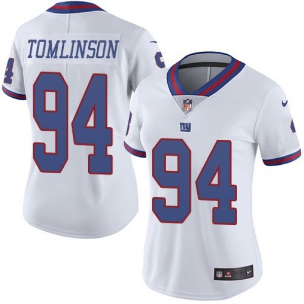Women's Giants #94 Dalvin Tomlinson White Stitched NFL Limited Rush Jersey