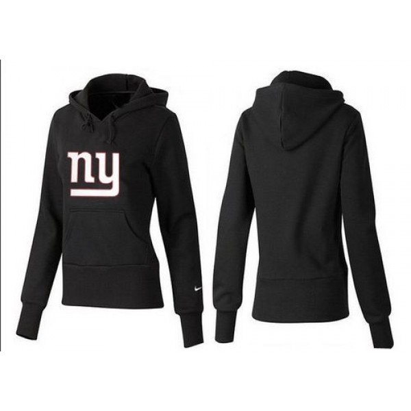 Women's New York Giants Logo Pullover Hoodie Black Jersey