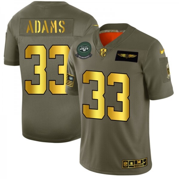 New York Jets #33 Jamal Adams NFL Men's Nike Olive Gold 2019 Salute to Service Limited Jersey