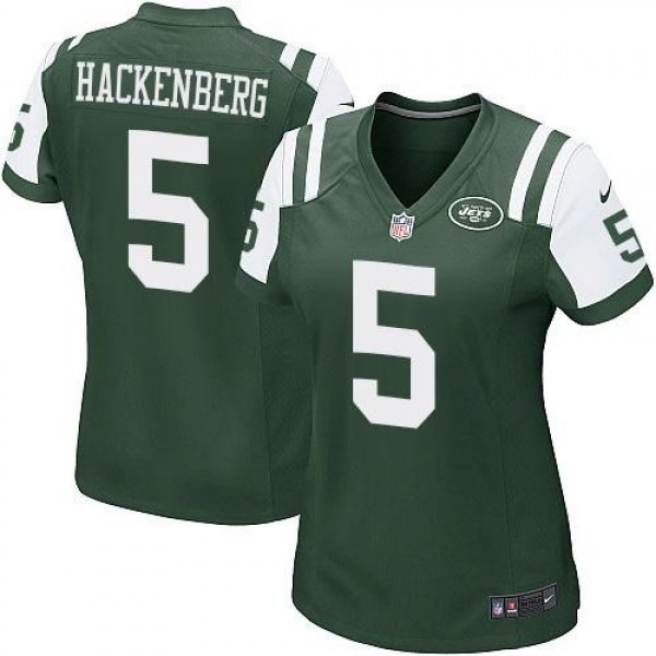 Women's Jets #5 Christian Hackenberg Green Team Color Stitched NFL Elite Jersey