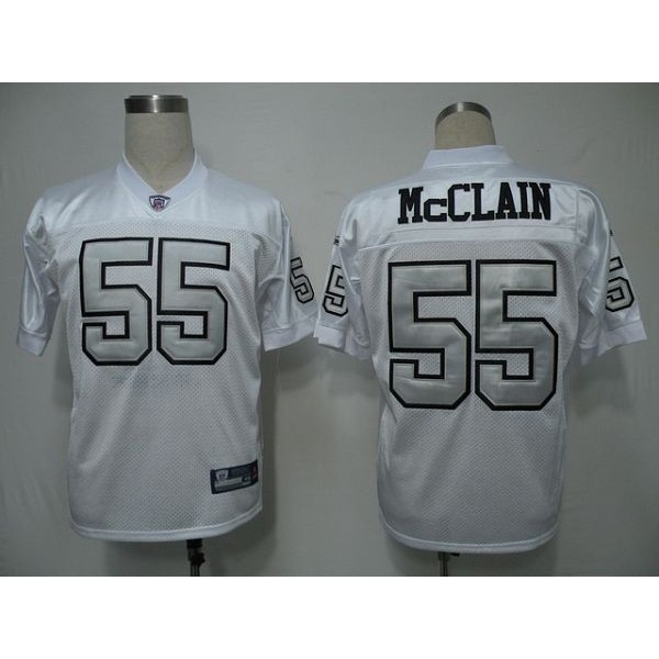 Raiders #55 Rolando McClain White Silver Grey No. Stitched NFL Jersey