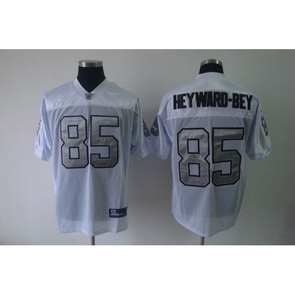 Raiders #85 Darrius Heyward-Bey White Silver Grey No. Stitched NFL Jersey