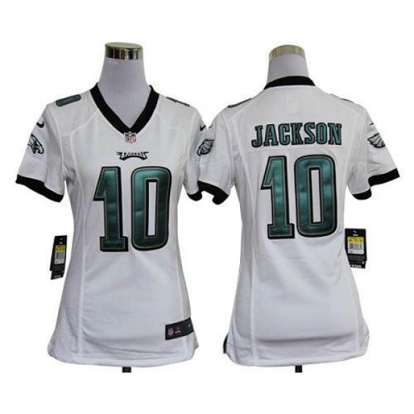 Women's Eagles #10 DeSean Jackson White Stitched NFL Elite Jersey