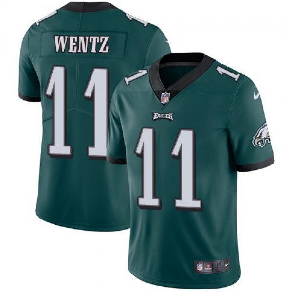 Nike Eagles #11 Carson Wentz Midnight Green Team Color Men's Stitched NFL Vapor Untouchable Limited Jersey