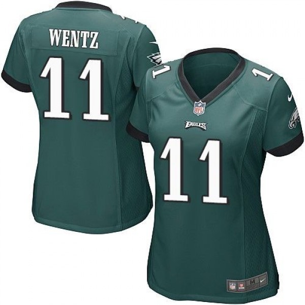Women's Eagles #11 Carson Wentz Midnight Green Team Color Stitched NFL New Elite Jersey