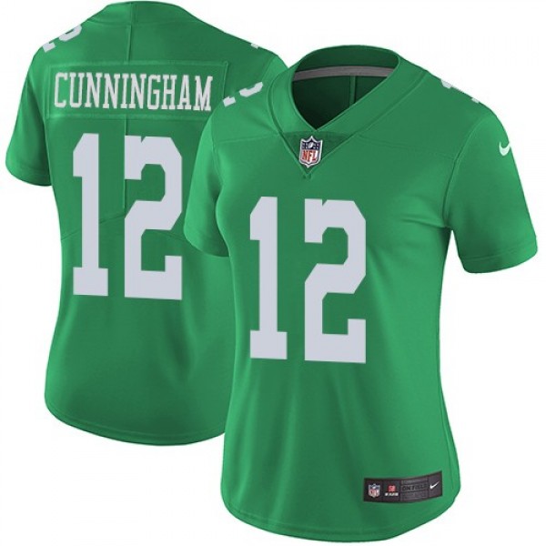 Women's Eagles #12 Randall Cunningham Green Stitched NFL Limited Rush Jersey