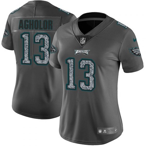 Women's Eagles #13 Nelson Agholor Gray Static Stitched NFL Vapor Untouchable Limited Jersey