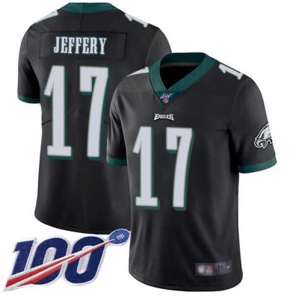 Nike Eagles #17 Alshon Jeffery Black Alternate Men's Stitched NFL 100th Season Vapor Limited Jersey
