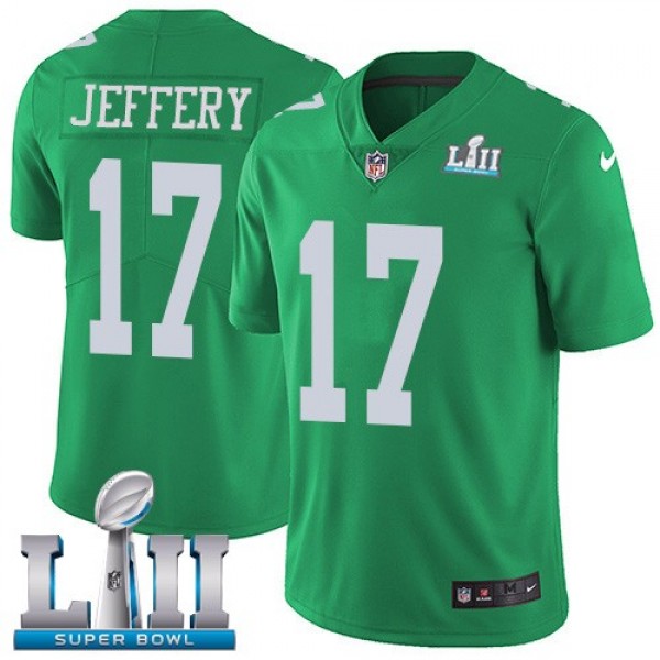 Nike Eagles #17 Alshon Jeffery Green Super Bowl LII Men's Stitched NFL Limited Rush Jersey