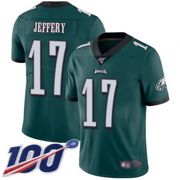 Nike Eagles #17 Alshon Jeffery Midnight Green Team Color Men's Stitched NFL 100th Season Vapor Limited Jersey