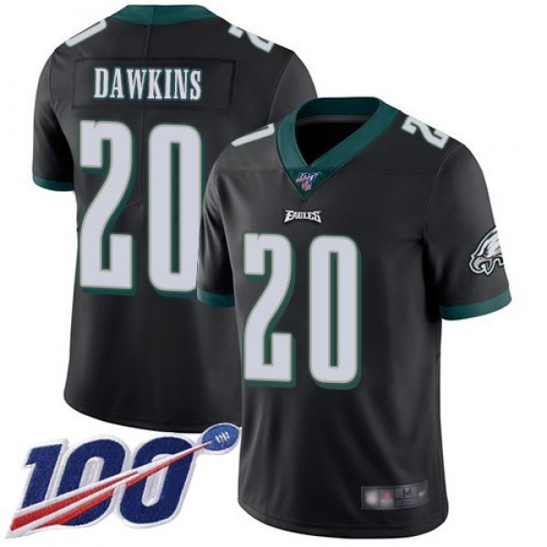 Nike Eagles #20 Brian Dawkins Black Alternate Men's Stitched NFL 100th Season Vapor Limited Jersey