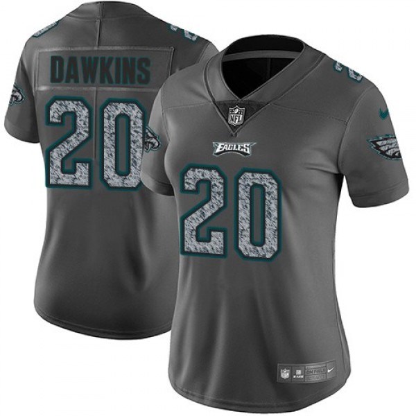 Women's Eagles #20 Brian Dawkins Gray Static Stitched NFL Vapor Untouchable Limited Jersey