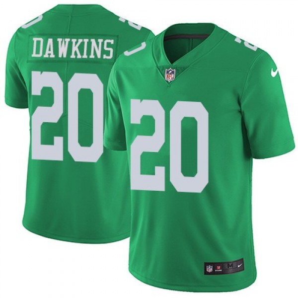 Nike Eagles #20 Brian Dawkins Green Men's Stitched NFL Limited Rush Jersey