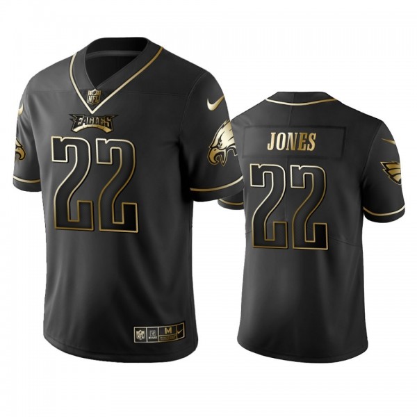 Nike Eagles #22 Sidney Jones Black Golden Limited Edition Stitched NFL Jersey