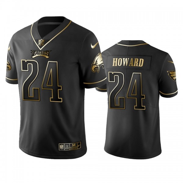 Nike Eagles #24 Jordan Howard Black Golden Limited Edition Stitched NFL Jersey