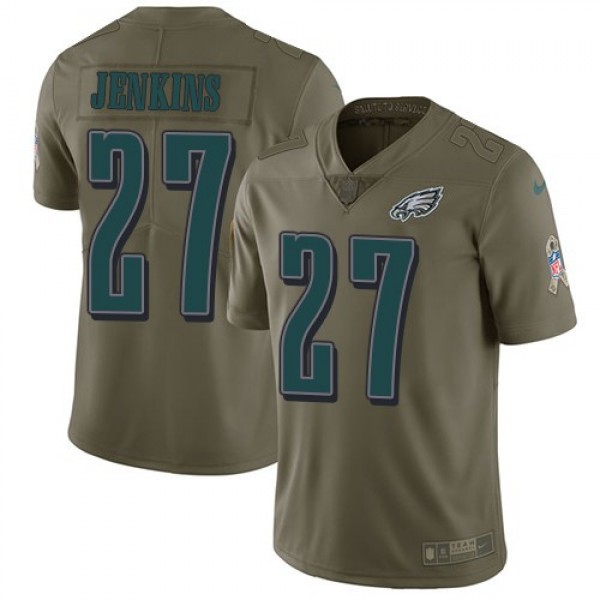 Nike Eagles #27 Malcolm Jenkins Olive Men's Stitched NFL Limited 2017 Salute To Service Jersey