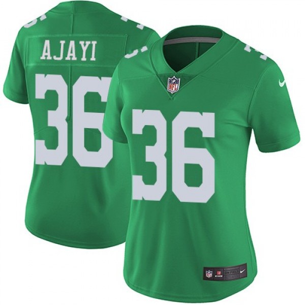 Women's Eagles #36 Jay Ajayi Green Stitched NFL Limited Rush Jersey