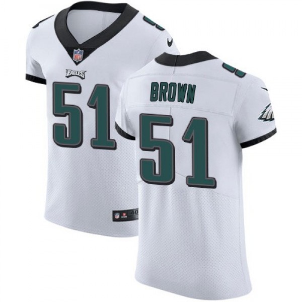Nike Eagles #51 Zach Brown White Men's Stitched NFL Vapor Untouchable Elite Jersey