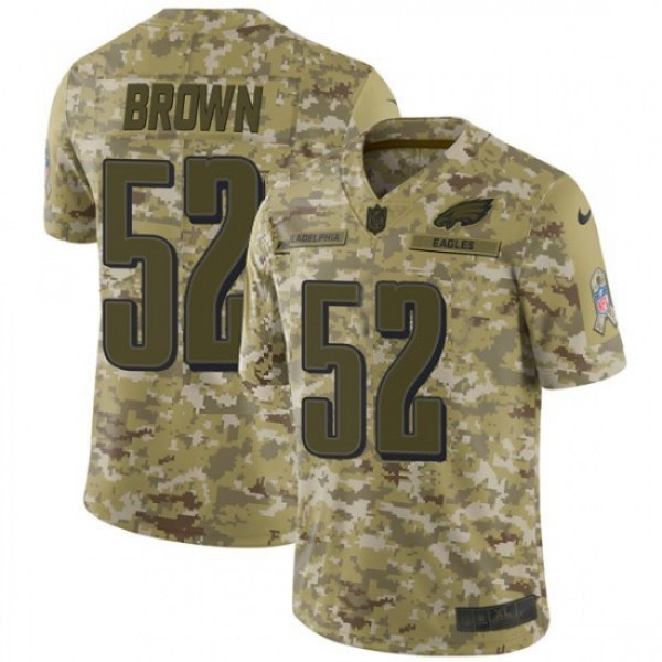 Nike Eagles #52 Asantay Brown Camo Men's Stitched NFL Limited 2018 Salute To Service Jersey