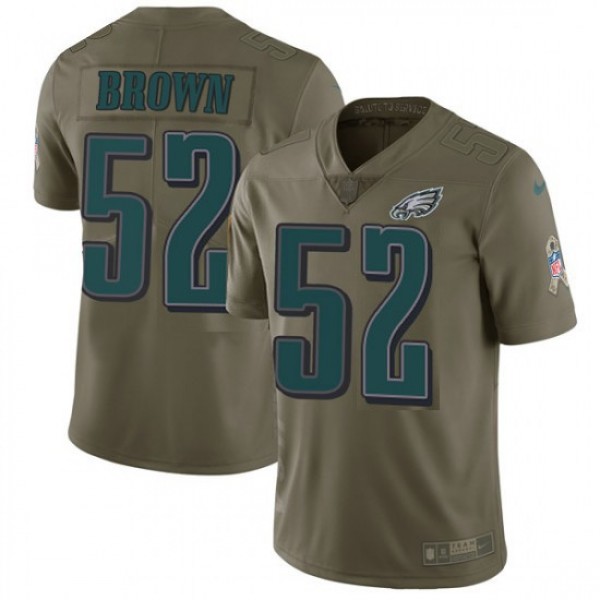 Nike Eagles #52 Asantay Brown Olive Men's Stitched NFL Limited 2017 Salute To Service Jersey