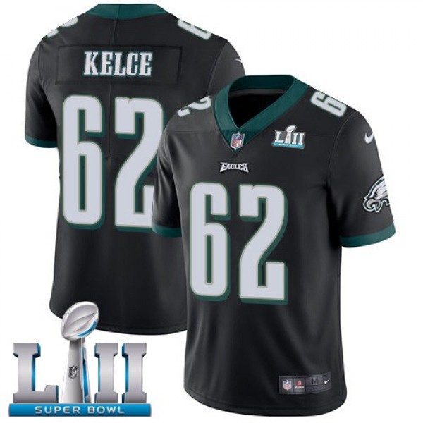 Nike Eagles #62 Jason Kelce Black Alternate Super Bowl LII Men's Stitched NFL Vapor Untouchable Limited Jersey