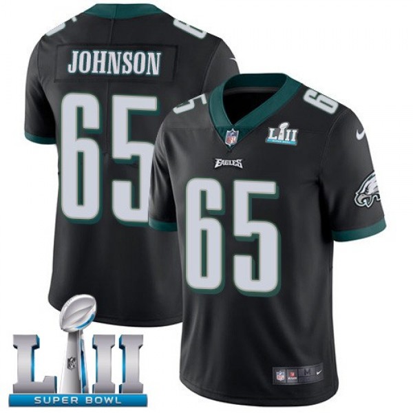 Nike Eagles #65 Lane Johnson Black Alternate Super Bowl LII Men's Stitched NFL Vapor Untouchable Limited Jersey