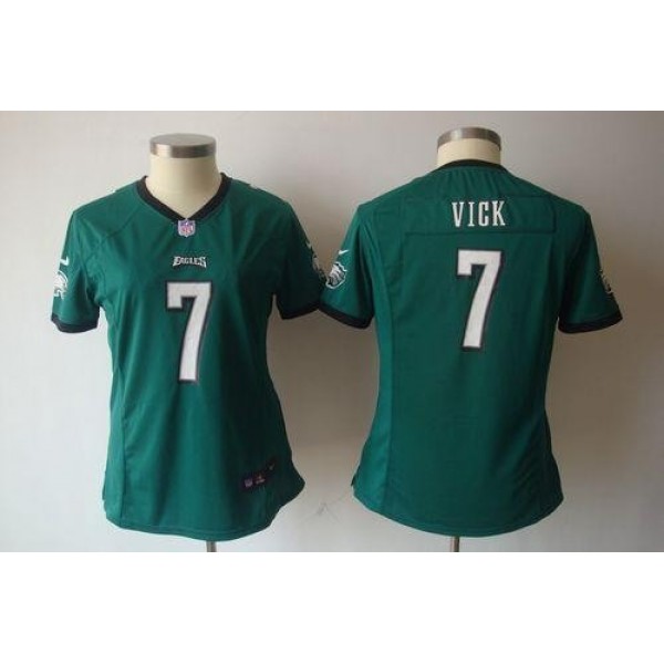 Women's Eagles #7 Michael Vick Midnight Green Team Color NFL Game Jersey