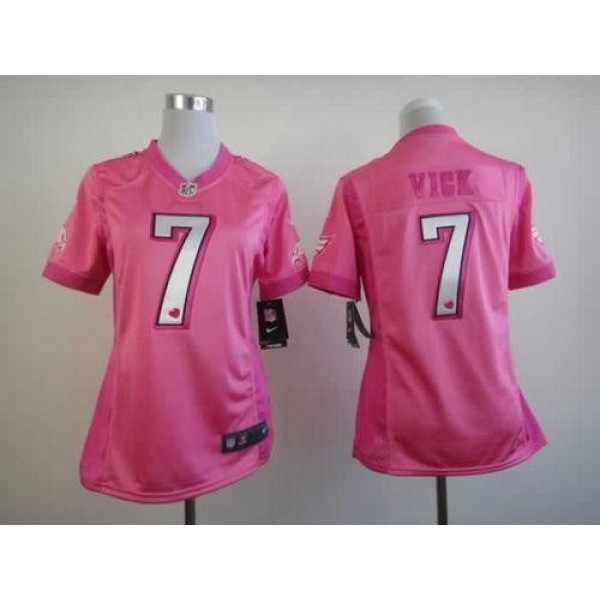 Women's Eagles #7 Michael Vick Pink Be Luv'd Stitched NFL Elite Jersey