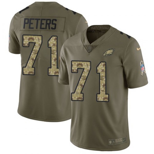 Nike Eagles #71 Jason Peters Olive/Camo Men's Stitched NFL Limited 2017 Salute To Service Jersey