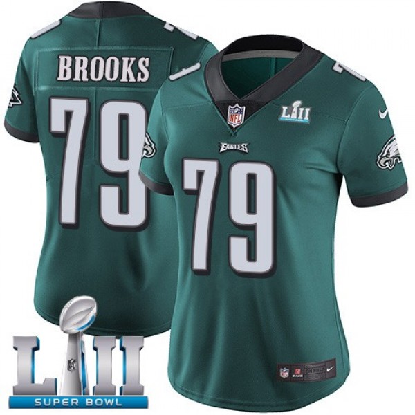 Women's Eagles #79 Brandon Brooks Midnight Green Team Color Super Bowl LII Stitched NFL Vapor Untouchable Limited Jersey