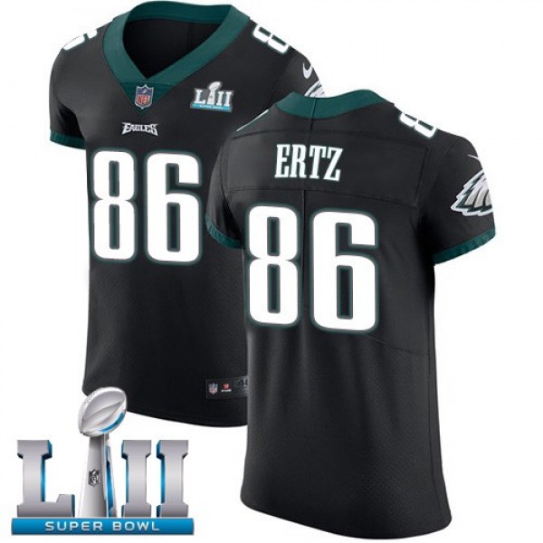 Nike Eagles #86 Zach Ertz Black Alternate Super Bowl LII Men's Stitched NFL Vapor Untouchable Elite Jersey
