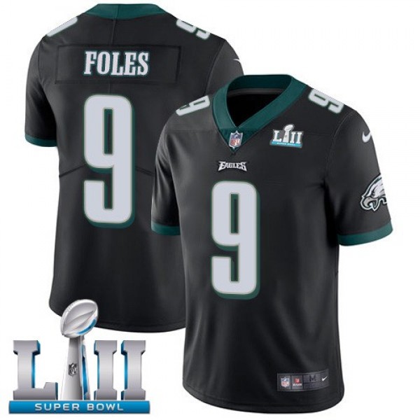 Nike Eagles #9 Nick Foles Black Alternate Super Bowl LII Men's Stitched NFL Vapor Untouchable Limited Jersey