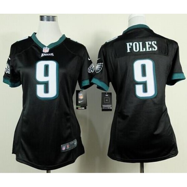 Women's Eagles #9 Nick Foles Black Alternate Stitched NFL New Elite Jersey