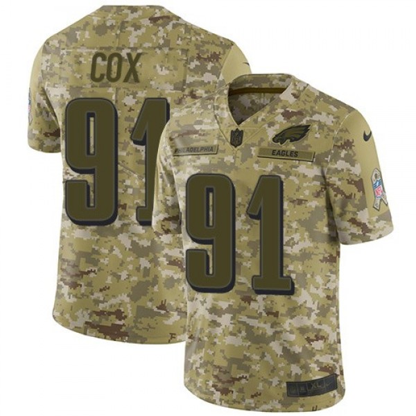 Nike Eagles #91 Fletcher Cox Camo Men's Stitched NFL Limited 2018 Salute To Service Jersey
