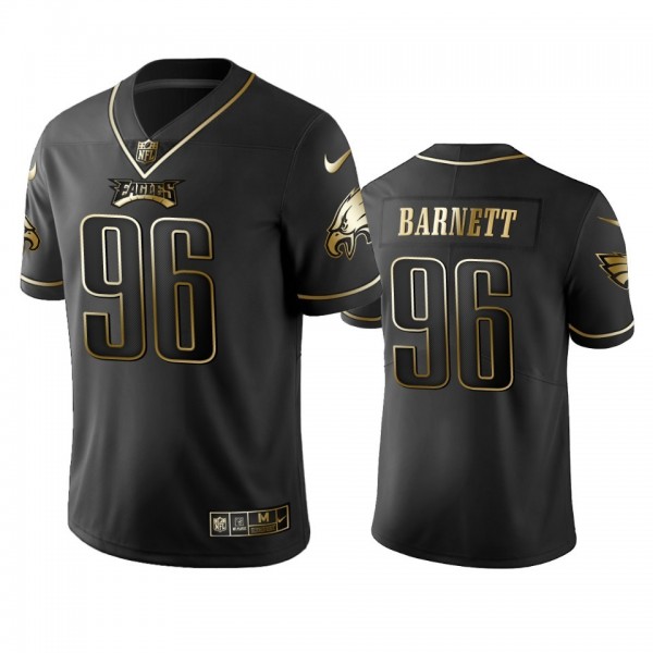 Nike Eagles #96 Derek Barnett Black Golden Limited Edition Stitched NFL Jersey