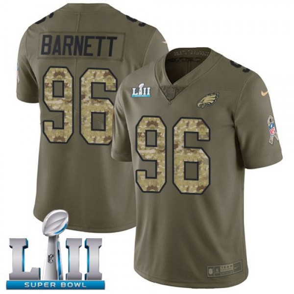 Nike Eagles #96 Derek Barnett Olive/Camo Super Bowl LII Men's Stitched NFL Limited 2017 Salute To Service Jersey