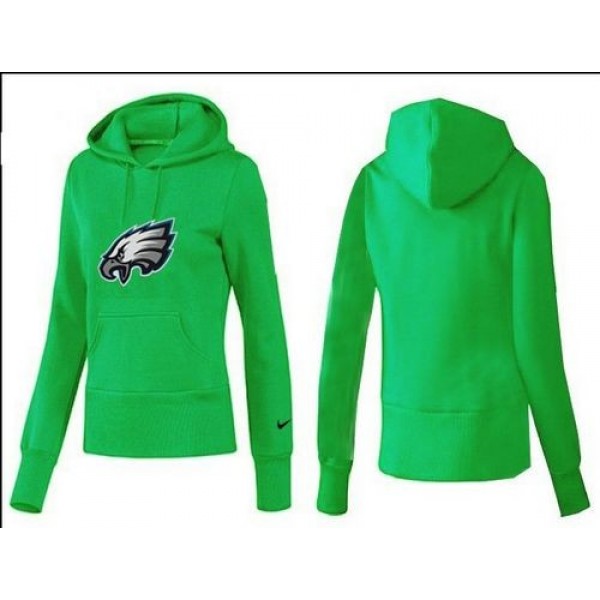Women's Philadelphia Eagles Logo Pullover Hoodie Green Jersey