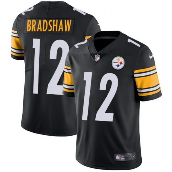 Nike Steelers #12 Terry Bradshaw Black Team Color Men's Stitched NFL Vapor Untouchable Limited Jersey