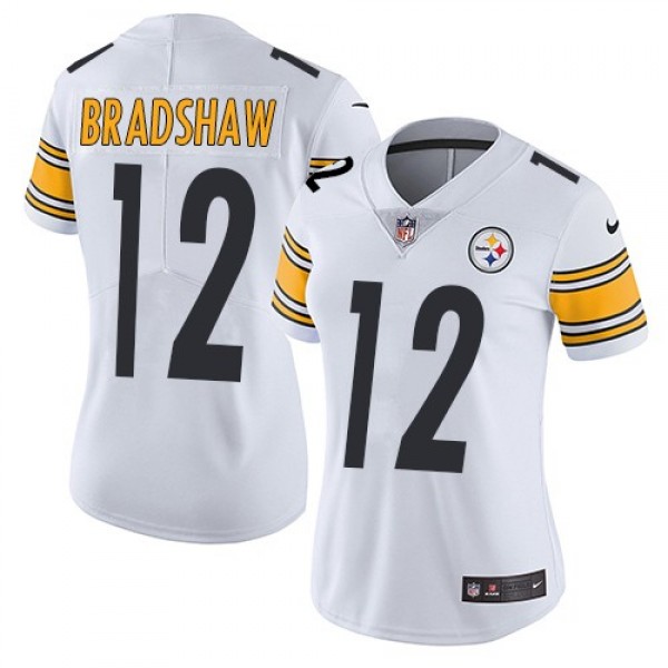 Women's Steelers #12 Terry Bradshaw White Stitched NFL Vapor Untouchable Limited Jersey