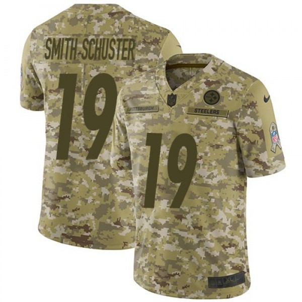 Nike Steelers #19 JuJu Smith-Schuster Camo Men's Stitched NFL Limited 2018 Salute To Service Jersey
