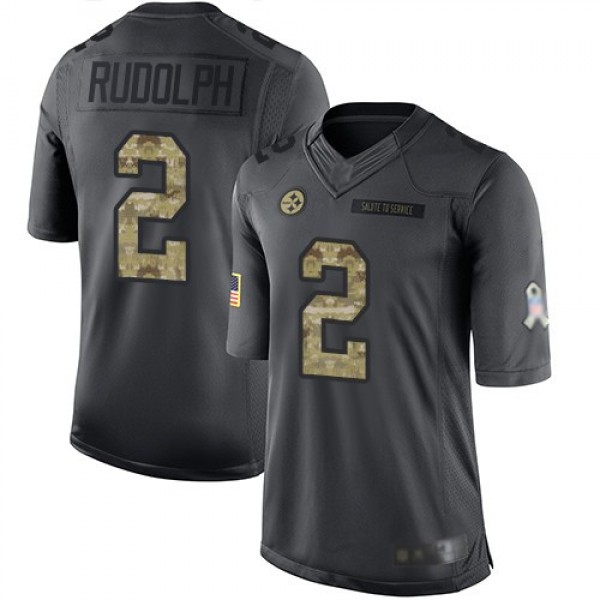 Nike Steelers #2 Mason Rudolph Black Men's Stitched NFL Limited 2016 Salute To Service Jersey